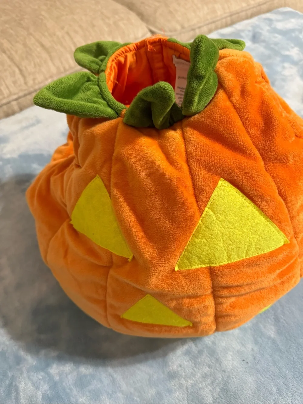 Pottery Barn Kids Orange Pumpkin Jack-O'-Lantern Plush Costume - Picture 3 of 5